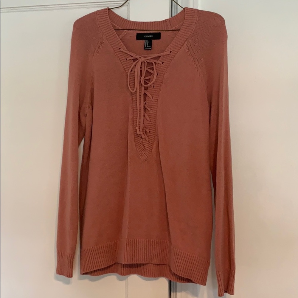 Forever 21 lace up sweater